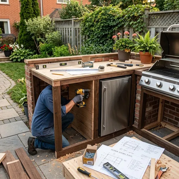 buitenkeuken met koelkast maken
