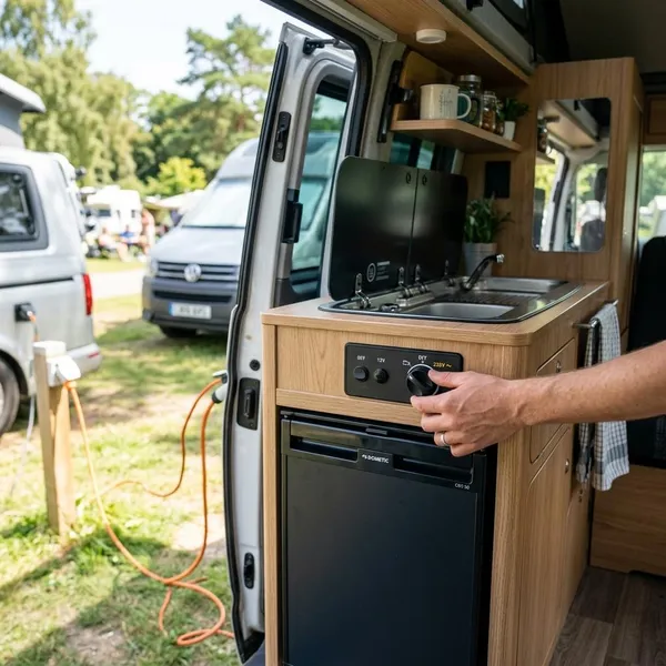 camper koelkast aanzetten