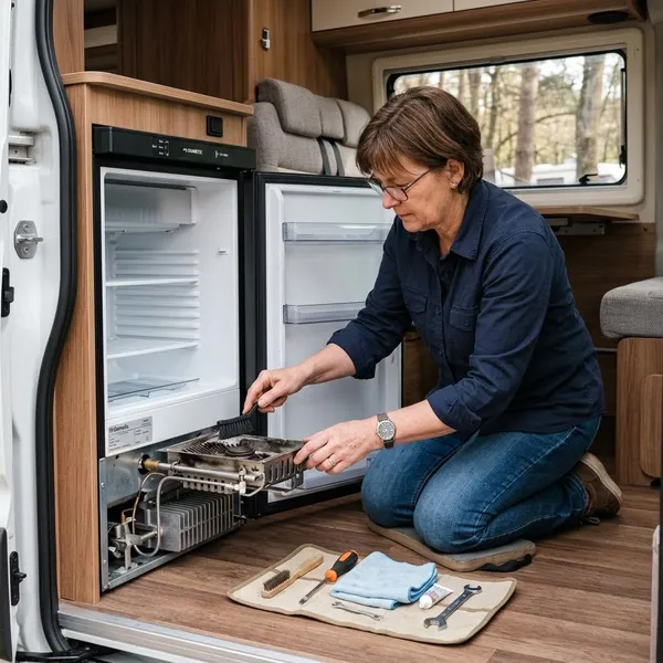 Onderhoud bij een camper koelkast op gas