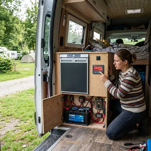 camper koelkast trekt accu leeg