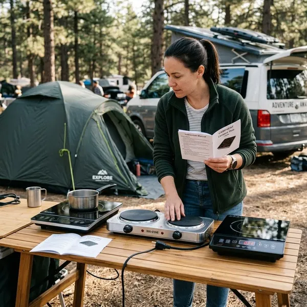 Elektrische kookplaat, inductie of gas op de camping