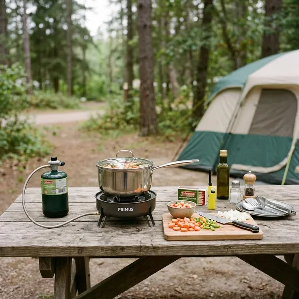 camping gasstel met gasfles