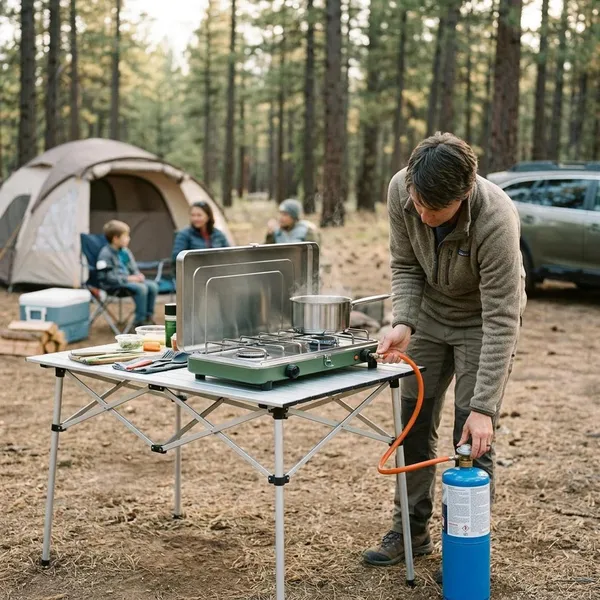 Hoe sluit je een camping gasstel met slang veilig aan
