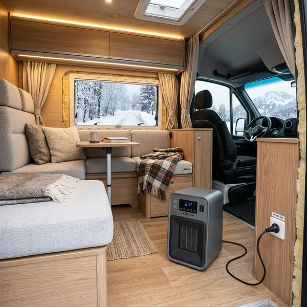 Past je elektrische kachel op campingstroom