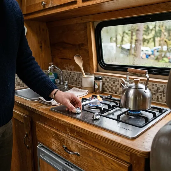 gaspit camper blijft niet branden