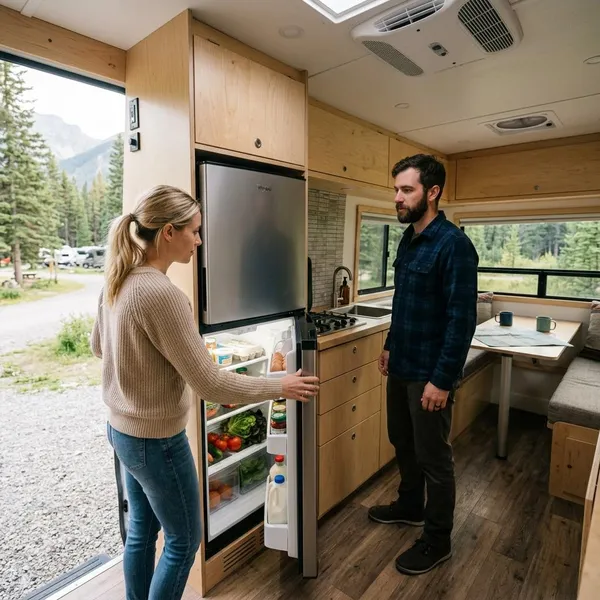 Kan een gewone koelkast in een camper?