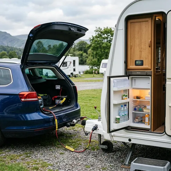 koelkast caravan op accu auto