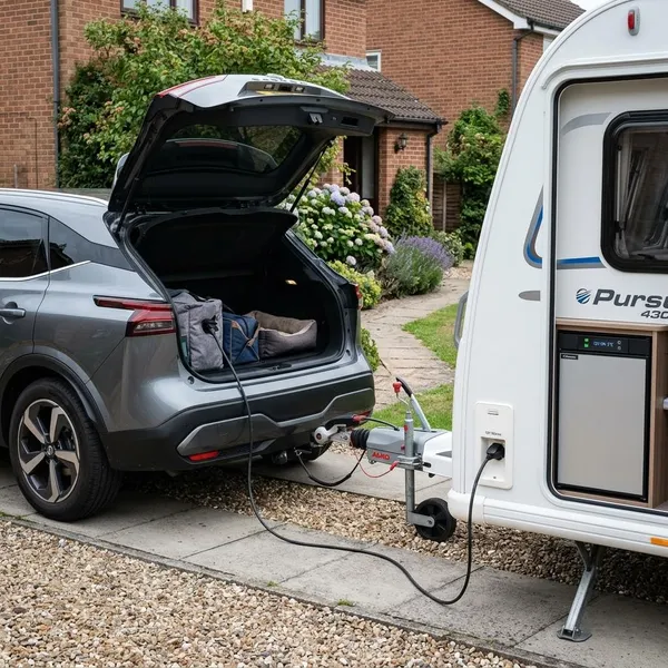 Kan een caravan koelkast op de accu van de auto werken?