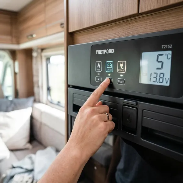 Thetford koelkast in de camper aanzetten